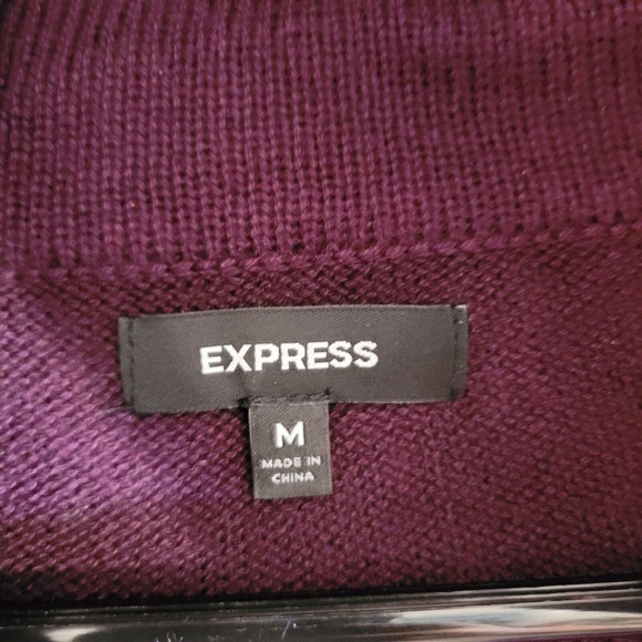 Express Hooded Waterfall Open Cardigan Sweater Womens Medium Purple Long Sleeve - Picture 4 of 8